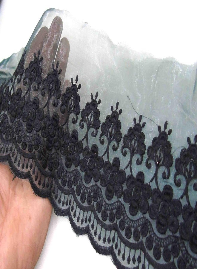 Strala Black Color Laces for Dresses, Sarees, Lehenga, Suits, Bags, Decorations, Borders, Crafts and Home Décor,Blouse (3mtr) (Black) - Image 1